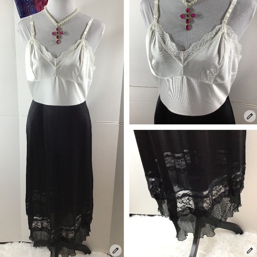 Vintage Sarah Smith b/w slip dress 36